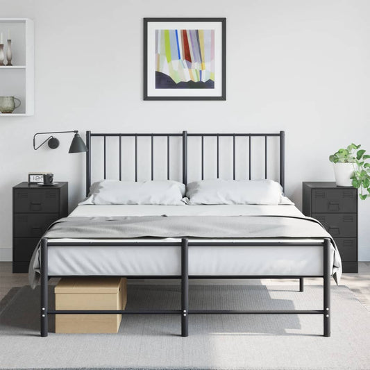 Tables de chevet 2 pcs. Noir 34,5x39x62 cm acier