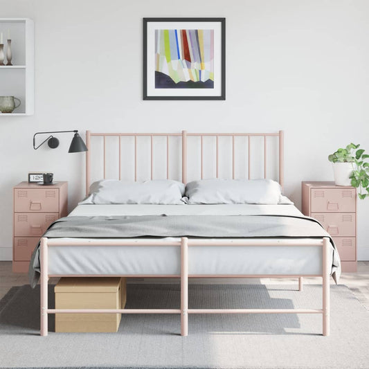 Tables de chevet 2 pcs Rose 34,5x39x62 cm en acier