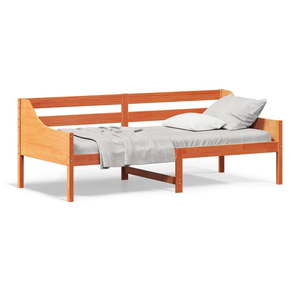 Lit de repos sans matelas ciré marron 80x200 cm bois de pin massif