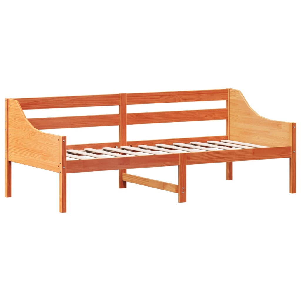 Lit de repos sans matelas ciré marron 80x200 cm bois de pin massif