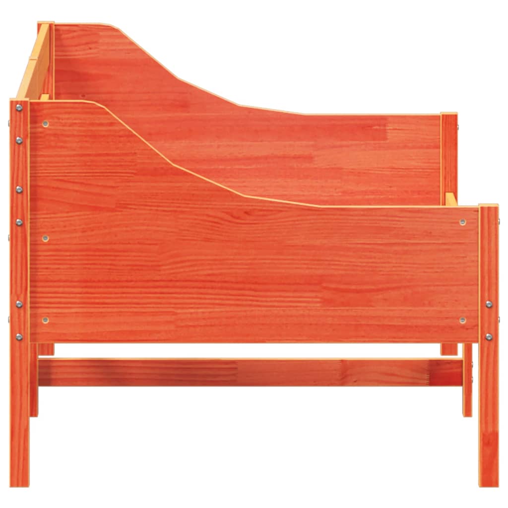 Lit de repos sans matelas ciré marron 80x200 cm bois de pin massif