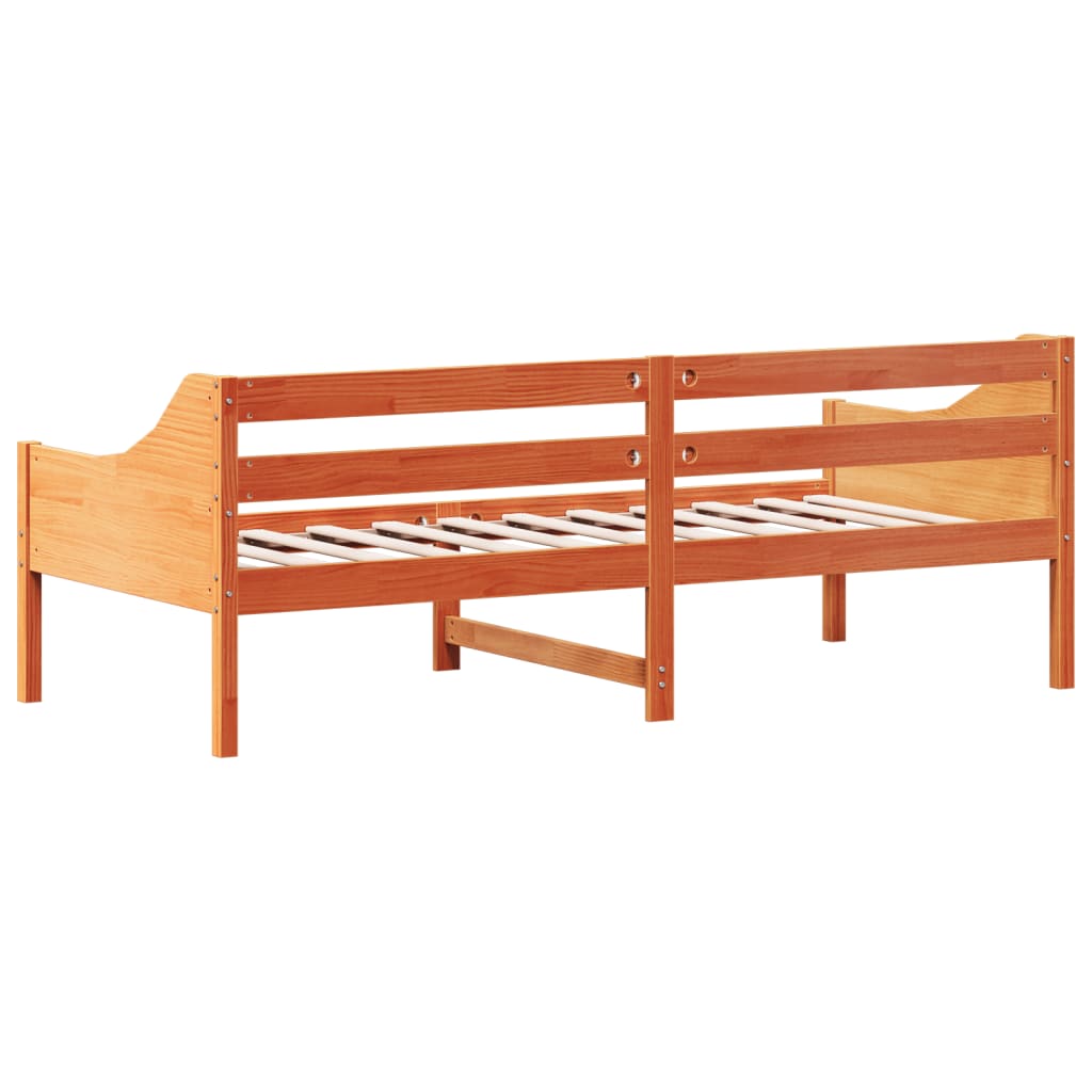 Lit de repos sans matelas ciré marron 80x200 cm bois de pin massif