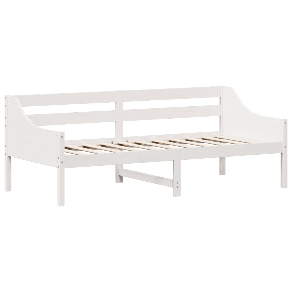 Lit de repos blanc 100x200 cm en bois de pin massif