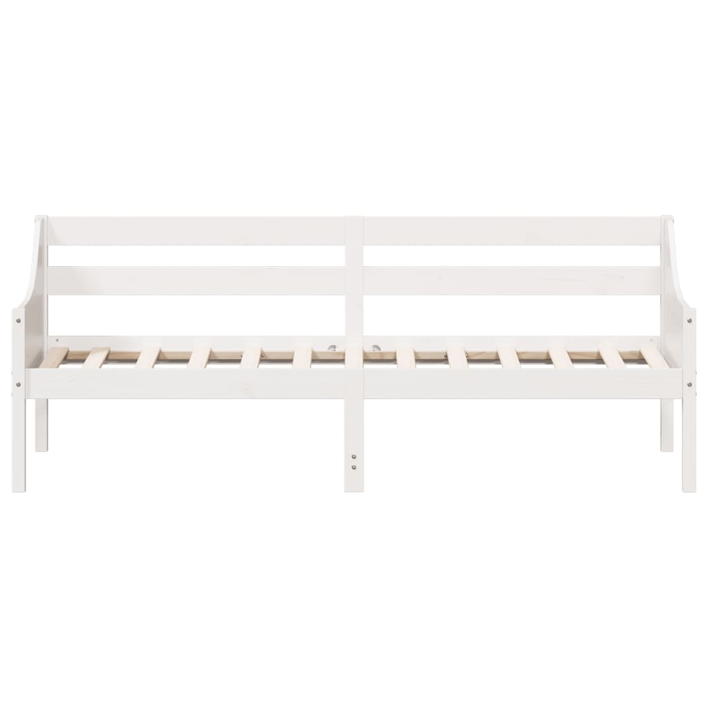 Lit de repos blanc 100x200 cm en bois de pin massif