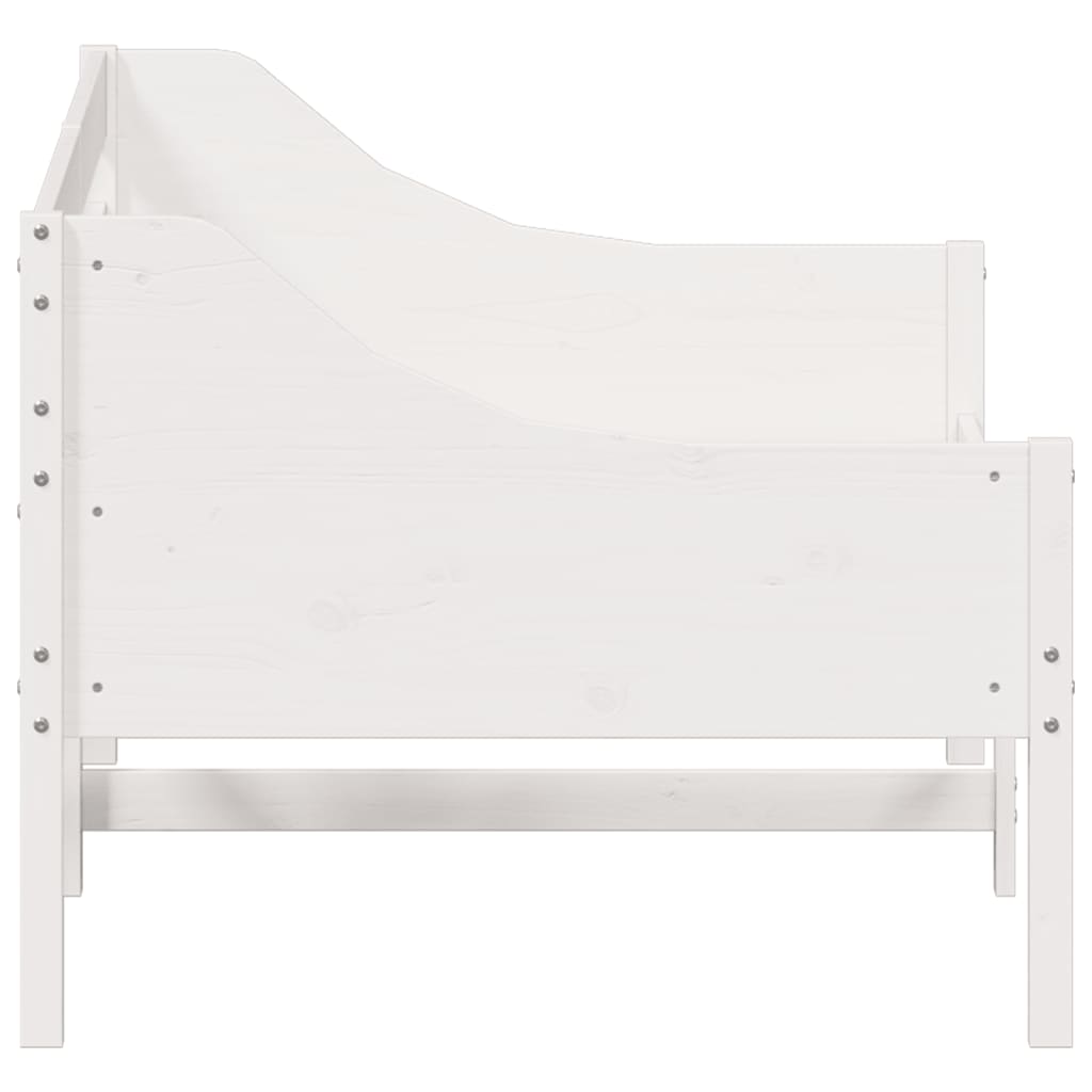 Lit de repos blanc 100x200 cm en bois de pin massif