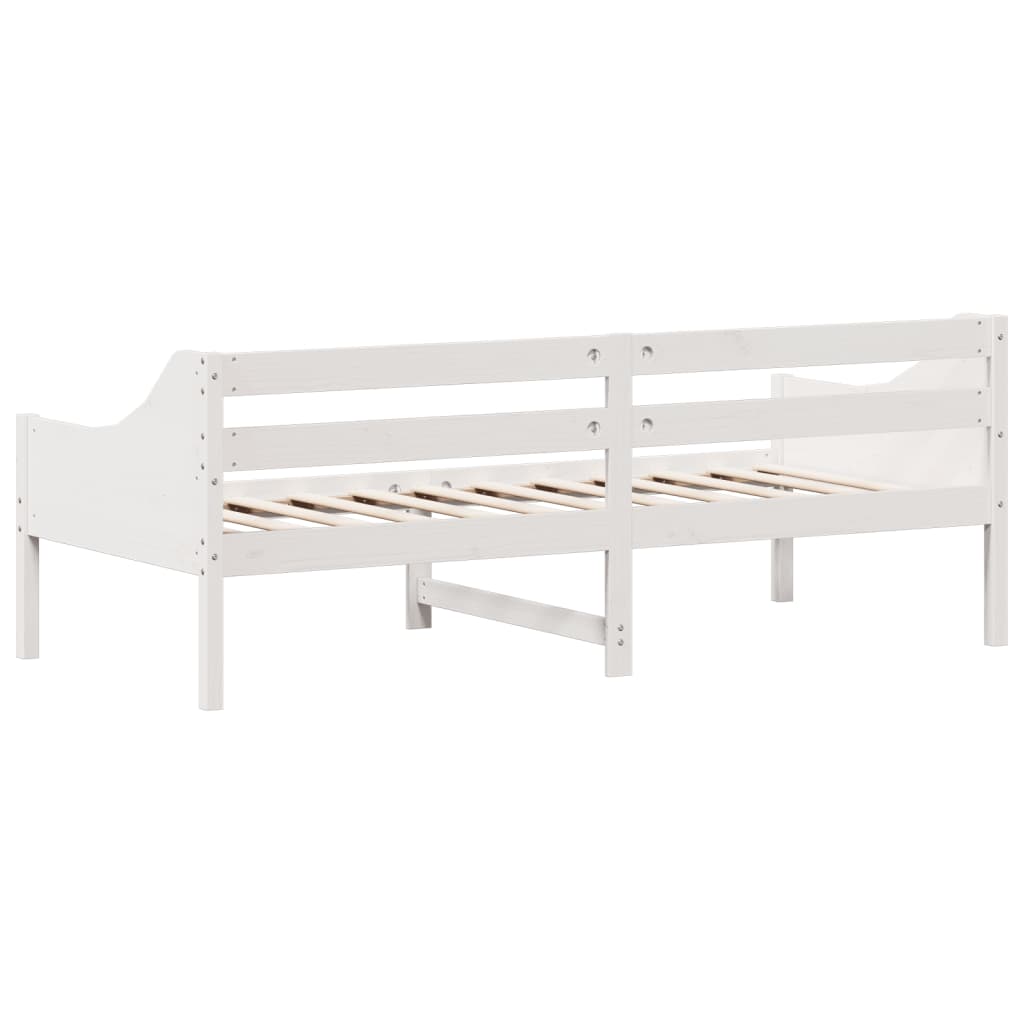 Lit de repos blanc 100x200 cm en bois de pin massif