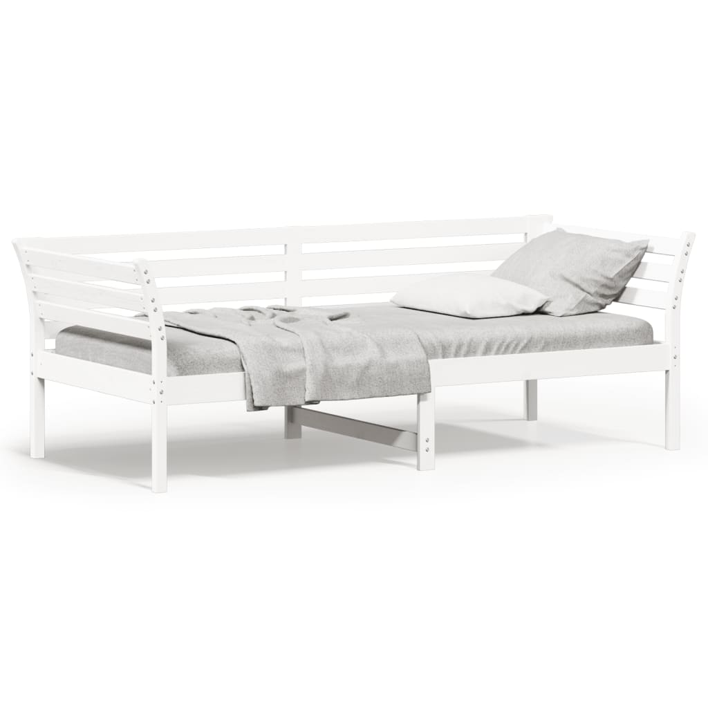 Lit de repos sans matelas blanc 80x200 cm en pin massif