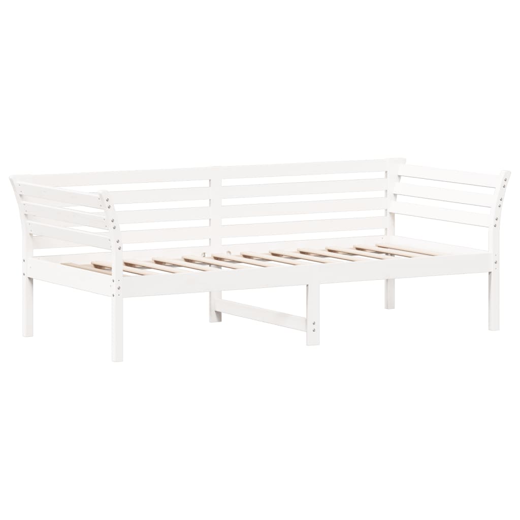 Lit de repos sans matelas blanc 80x200 cm en pin massif