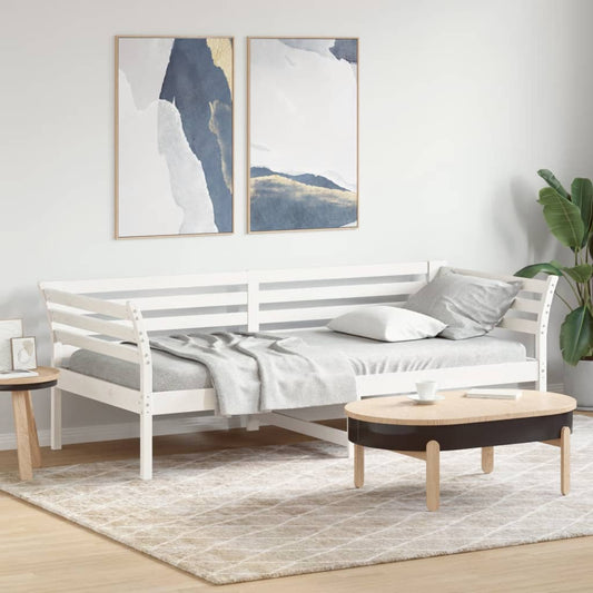 Lit de repos sans matelas blanc 80x200 cm en pin massif