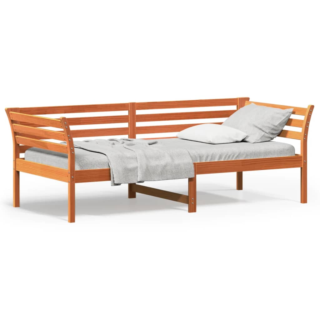 Lit de repos sans matelas ciré marron 80x200 cm bois de pin massif