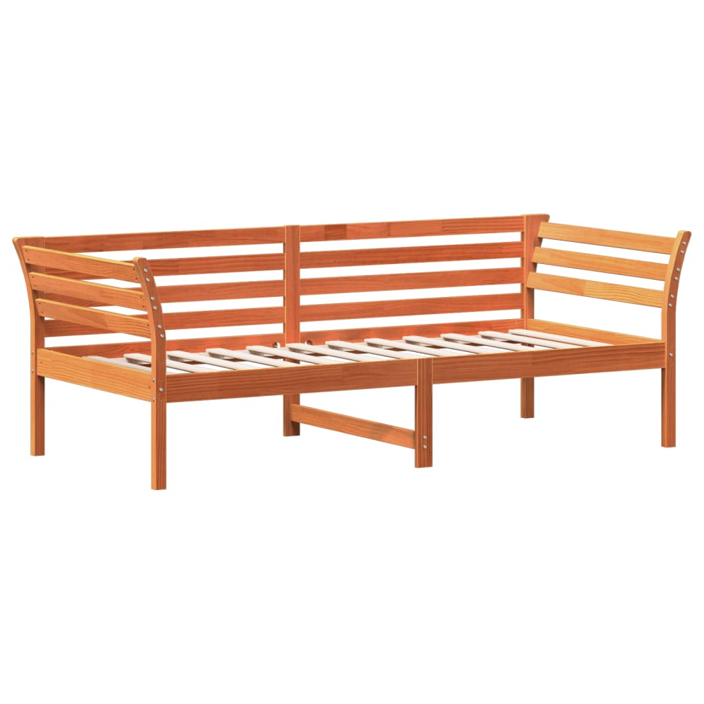 Lit de repos sans matelas ciré marron 80x200 cm bois de pin massif