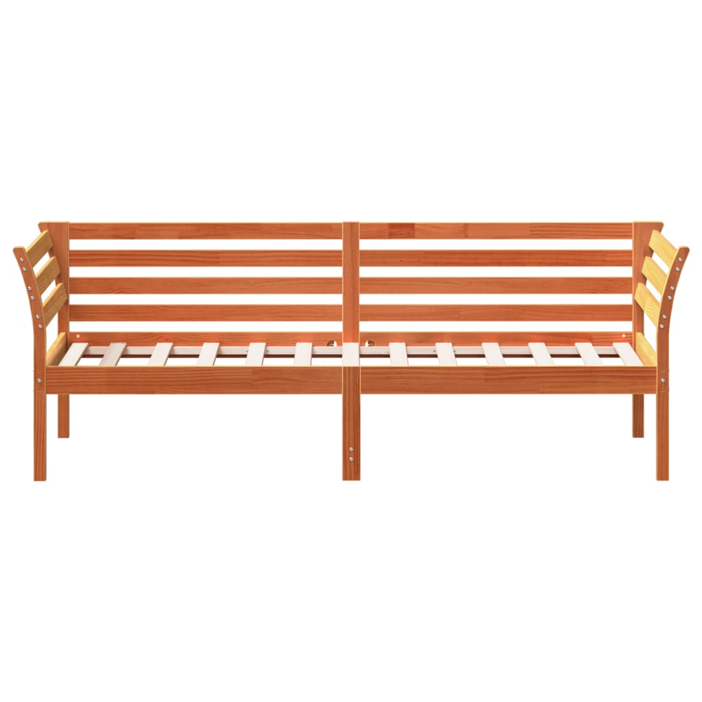 Lit de repos sans matelas ciré marron 80x200 cm bois de pin massif