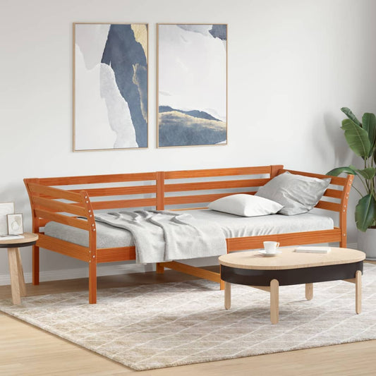 Lit de repos sans matelas ciré marron 80x200 cm bois de pin massif