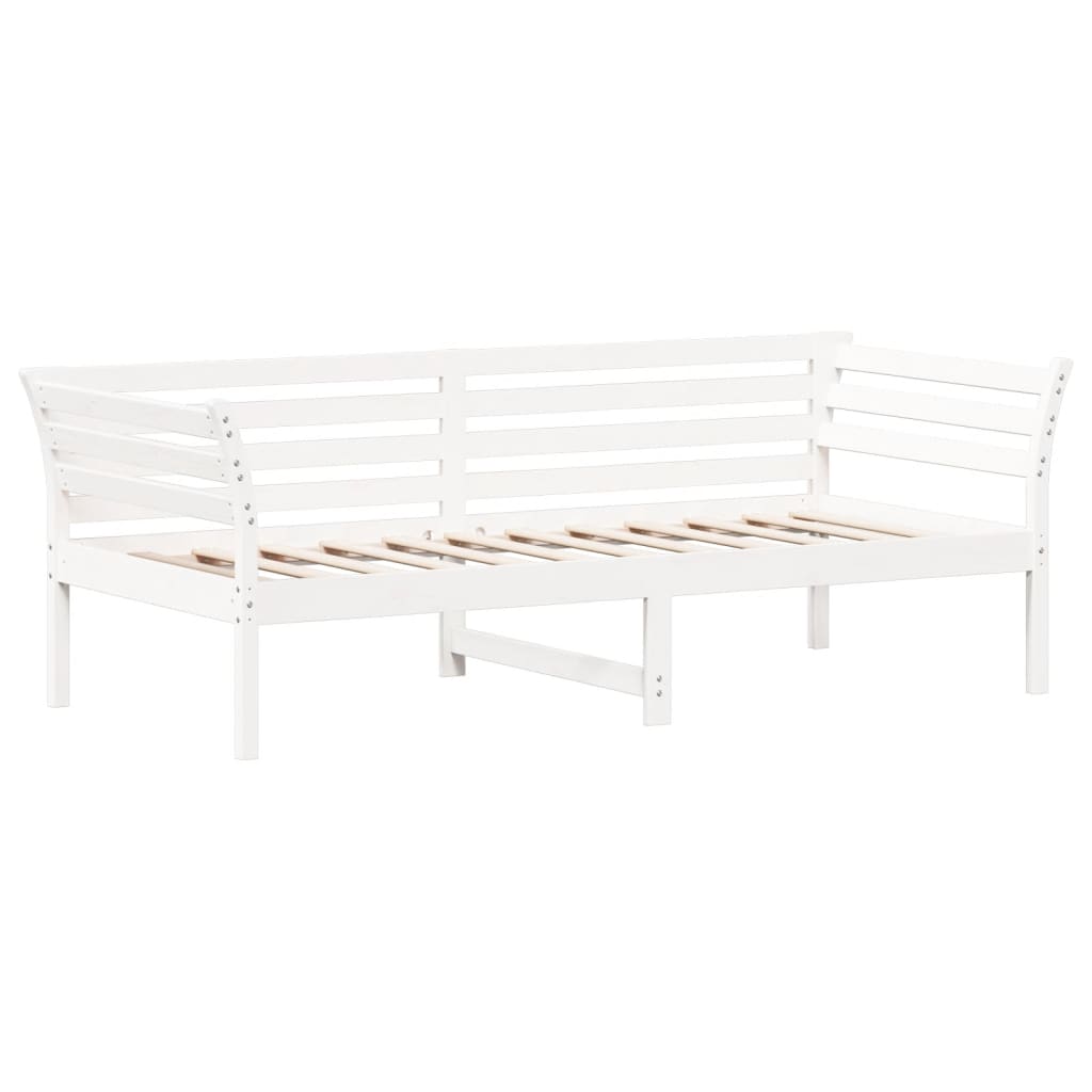 Lit de repos sans matelas blanc 90x200 cm en bois de pin massif