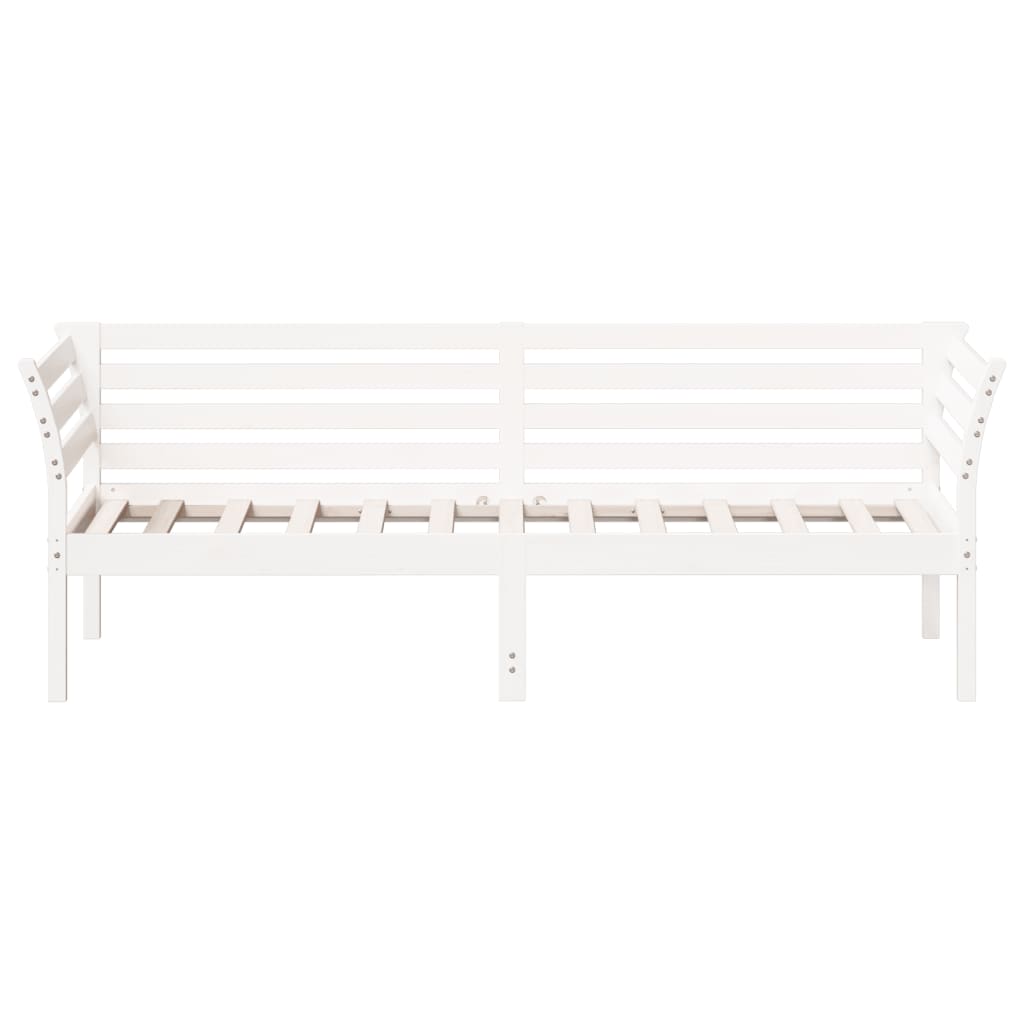 Lit de repos sans matelas blanc 90x200 cm en bois de pin massif