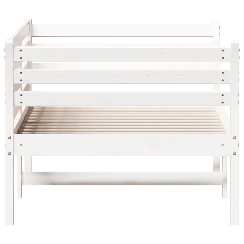 Lit de repos sans matelas blanc 90x200 cm en bois de pin massif