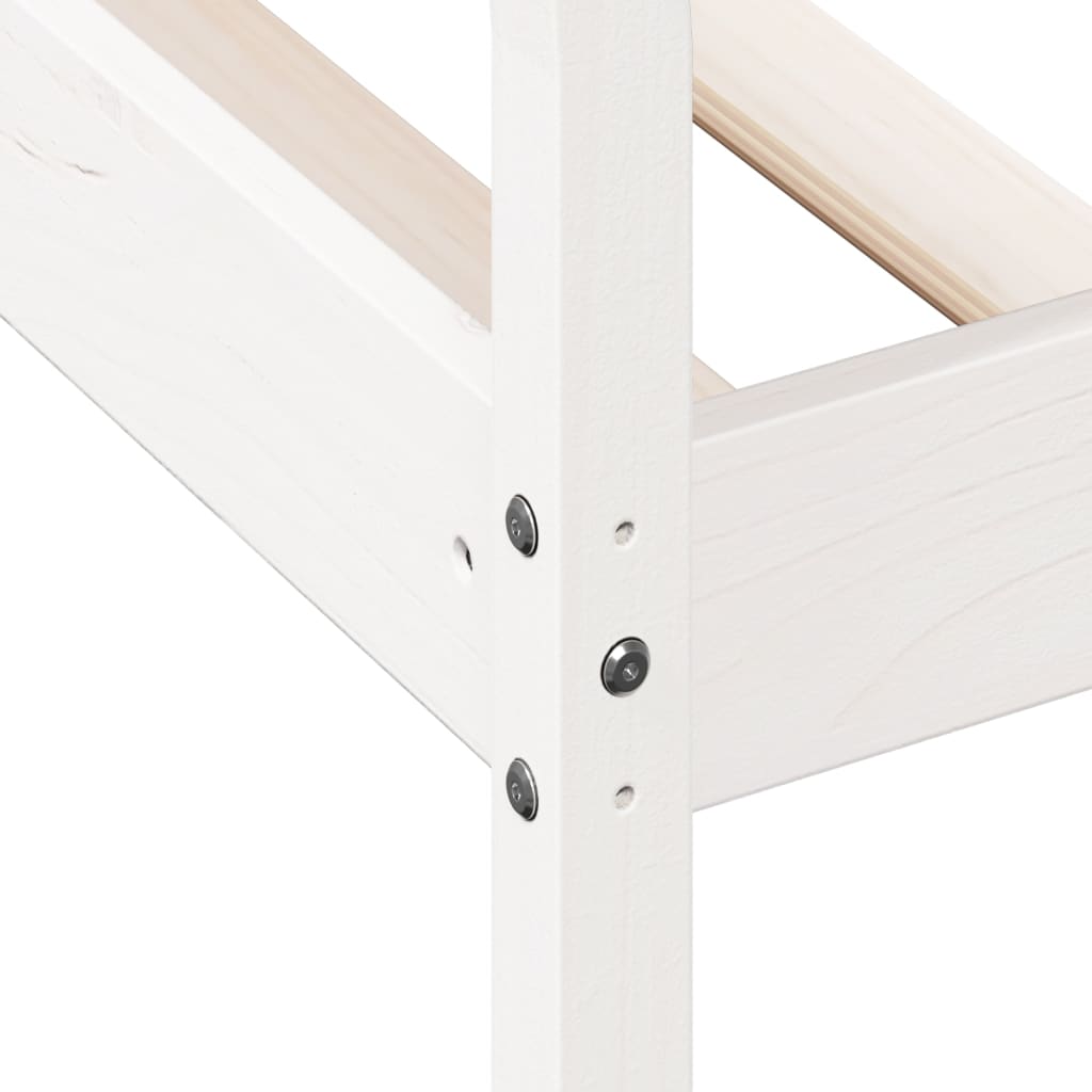 Lit de repos sans matelas blanc 90x200 cm en bois de pin massif