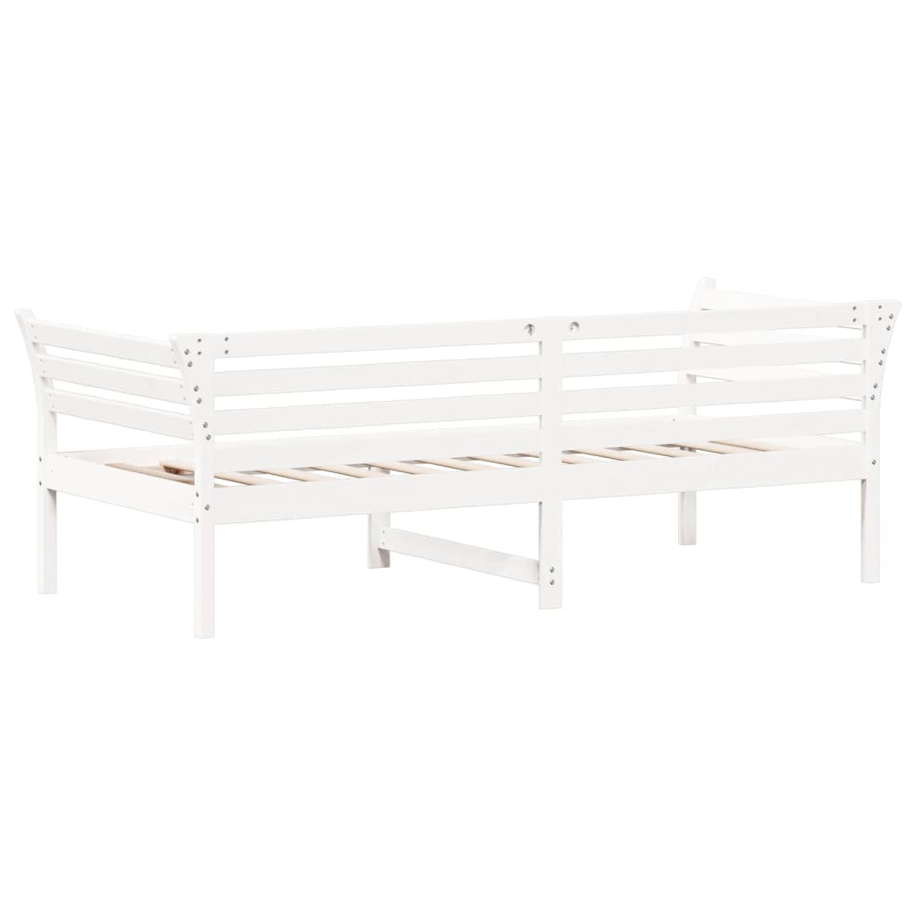 Lit de repos blanc 100x200 cm en bois de pin massif