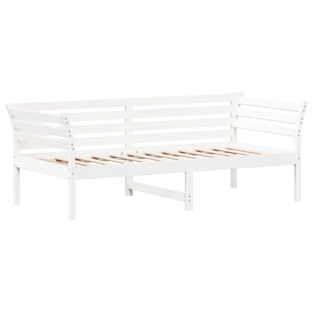 Lit de repos sans matelas blanc 90x190 cm en pin massif