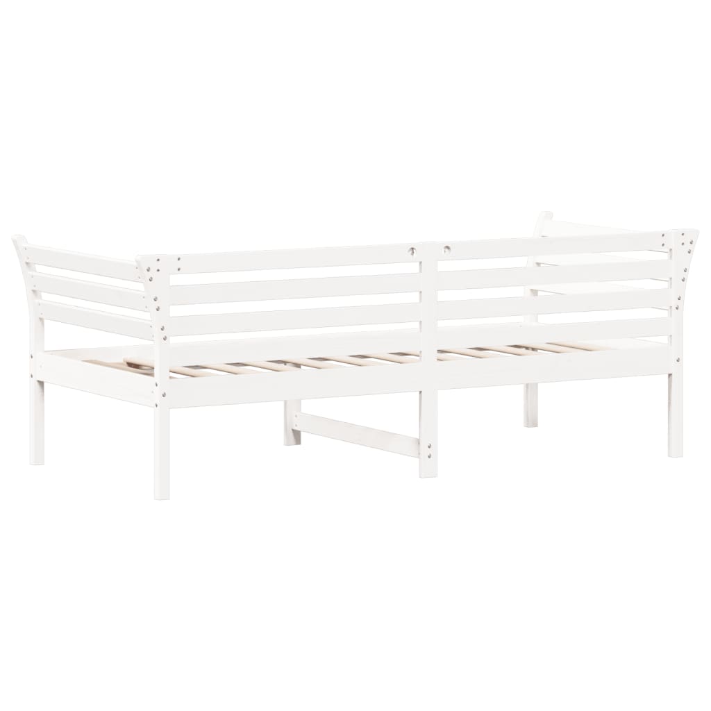 Lit de repos sans matelas blanc 90x190 cm en pin massif