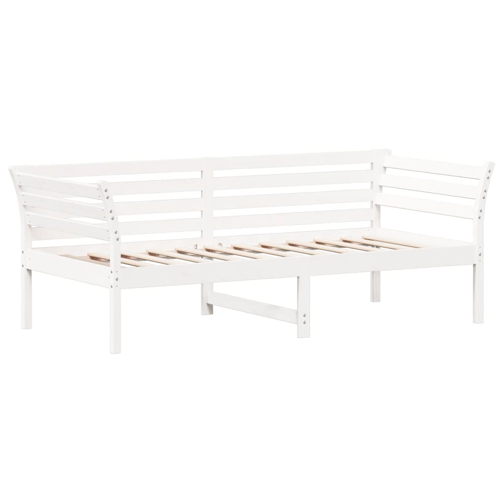 Lit de repos blanc 75x190 cm en bois de pin massif