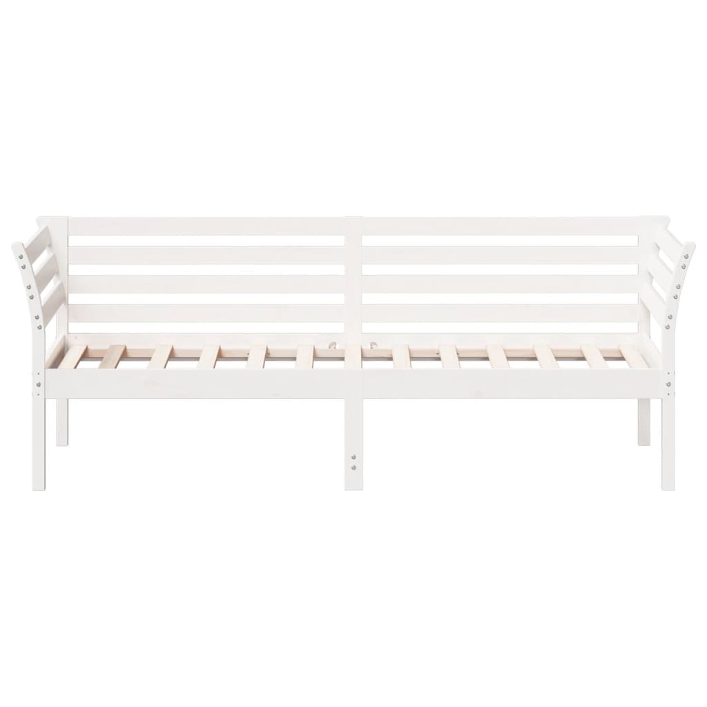 Lit de repos blanc 75x190 cm en bois de pin massif