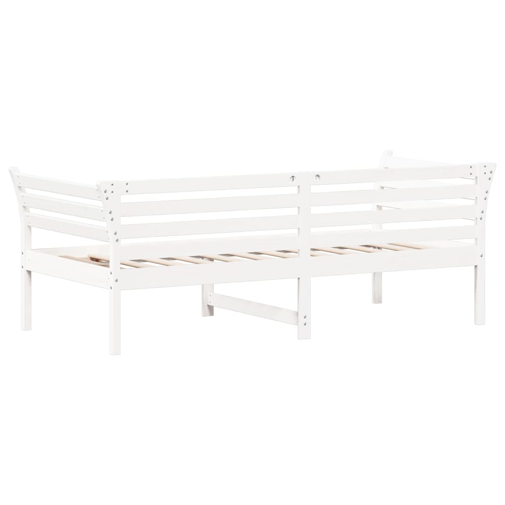 Lit de repos blanc 75x190 cm en bois de pin massif