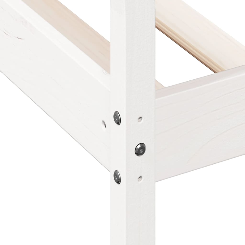 Lit de repos blanc 75x190 cm en bois de pin massif