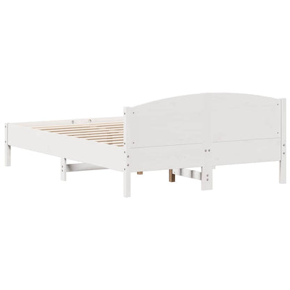 Massivholzbett ohne Matratze Weiß 160x200 Kiefernholz