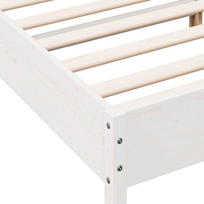 Massivholzbett ohne Matratze Weiß 160x200 Kiefernholz
