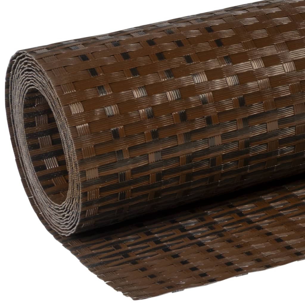 Balkon-Sichtschutz Braun und Schwarz 500x80 cm Poly Rattan