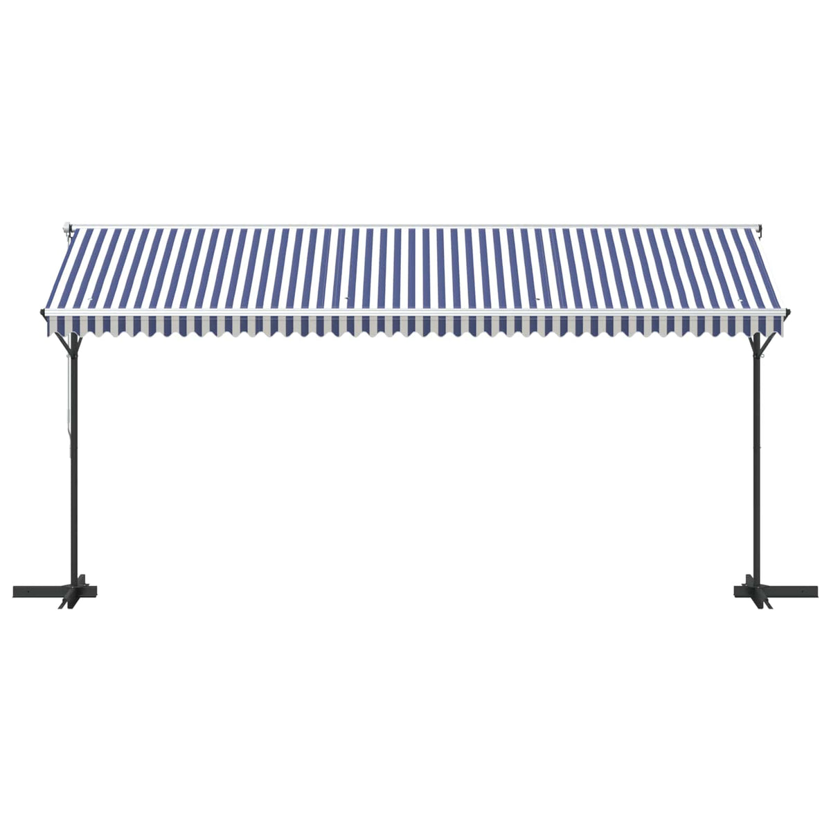 Freistehende Markise Blau und Weiß 500x300 cm Stoff und Stahl
