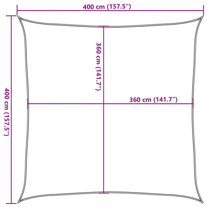 Sonnensegel Hellgrau 4x4 m 100% Polyester Oxford