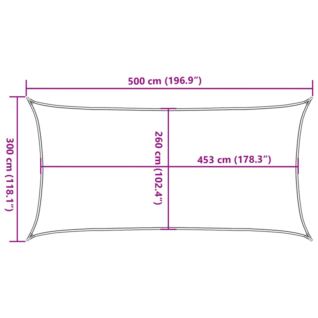 Sonnensegel Sandfarbe 3x5 m 100% Polyester Oxford