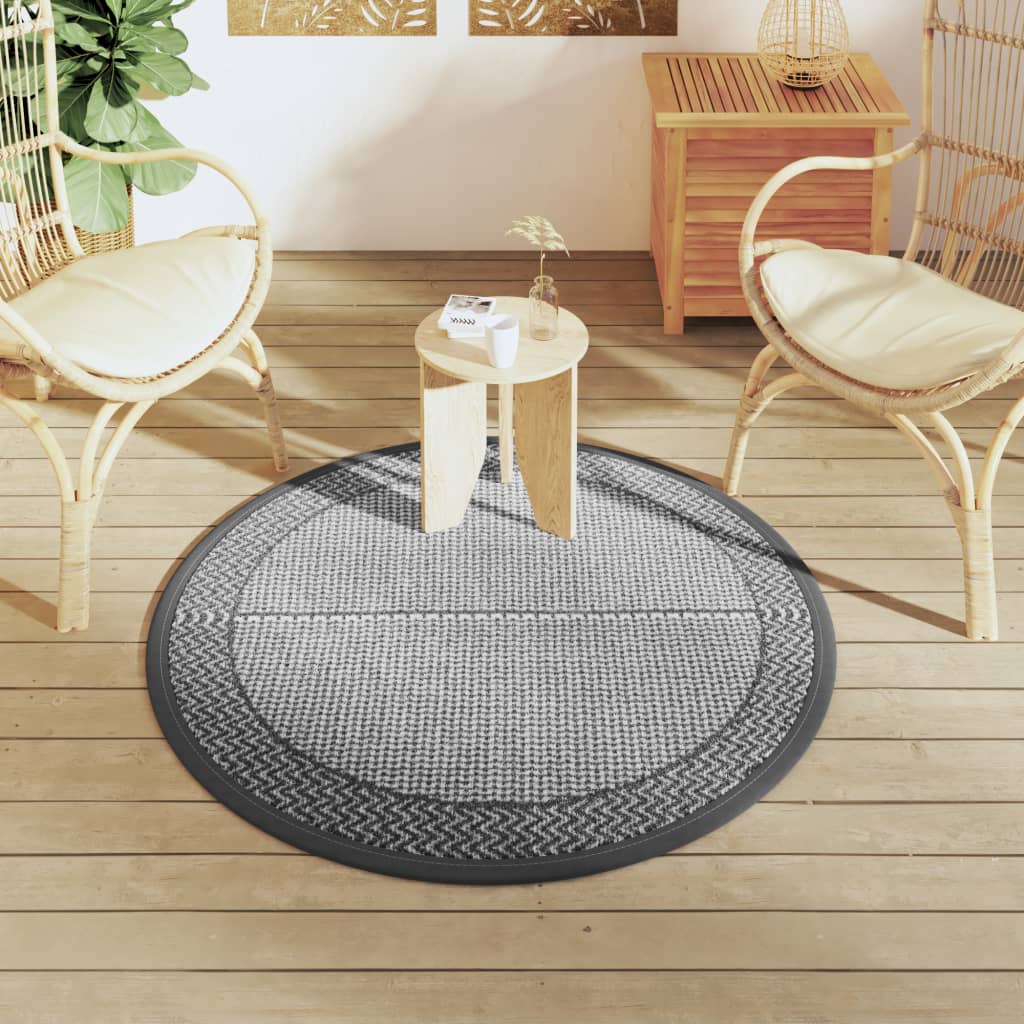 Tapis extérieur gris Ø120 cm PP