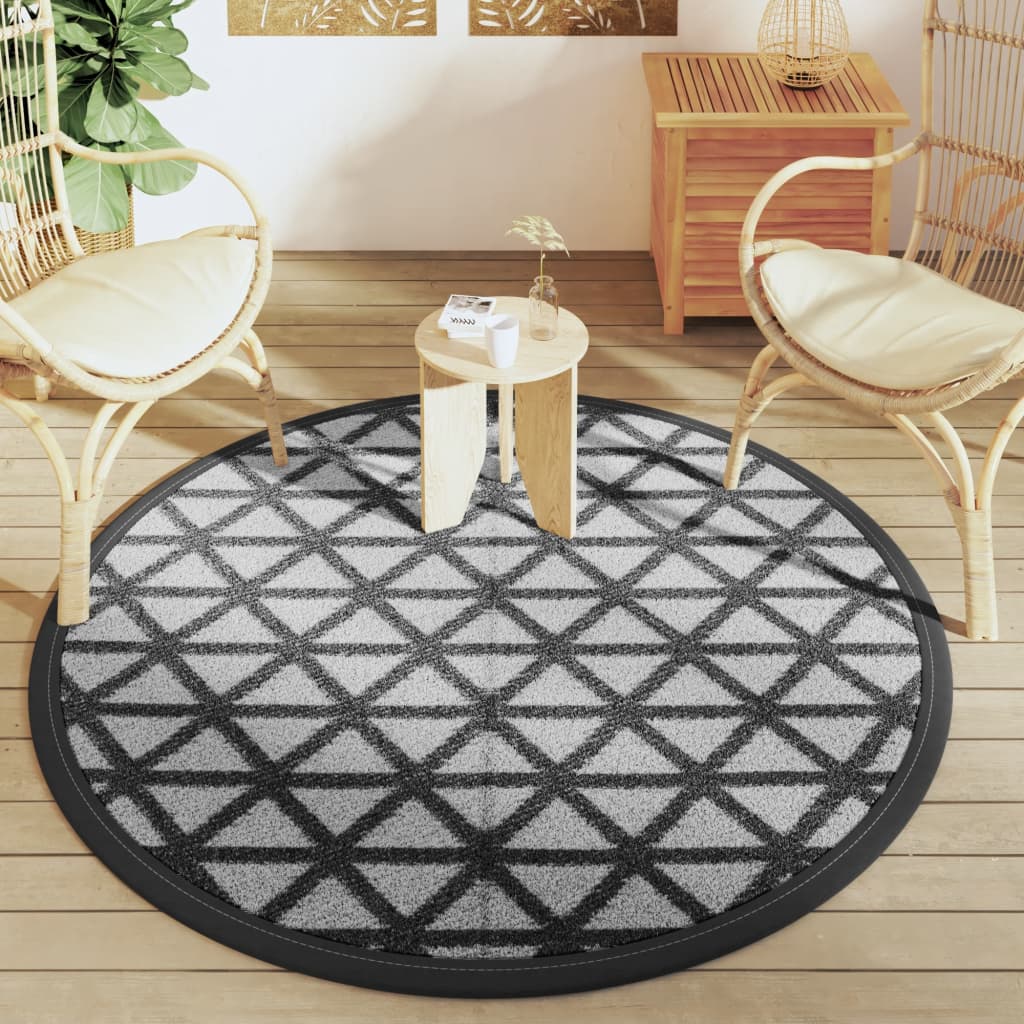 Tapis extérieur noir Ø160 cm PP