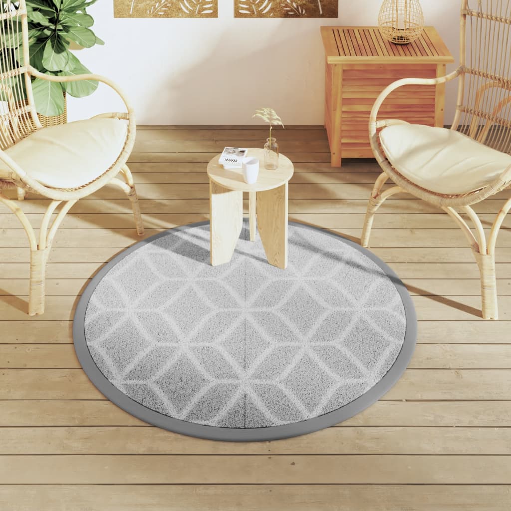 Tapis extérieur gris Ø120 cm PP