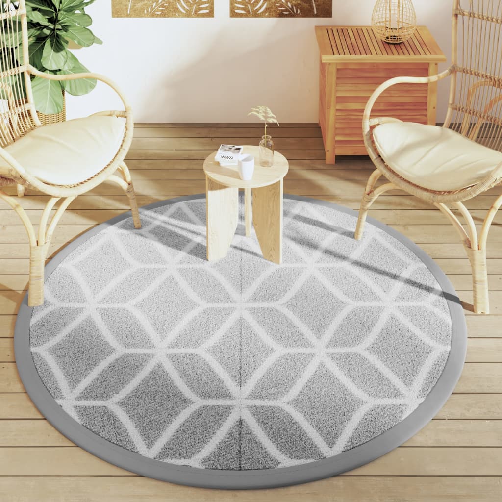 Tapis extérieur gris Ø160 cm PP