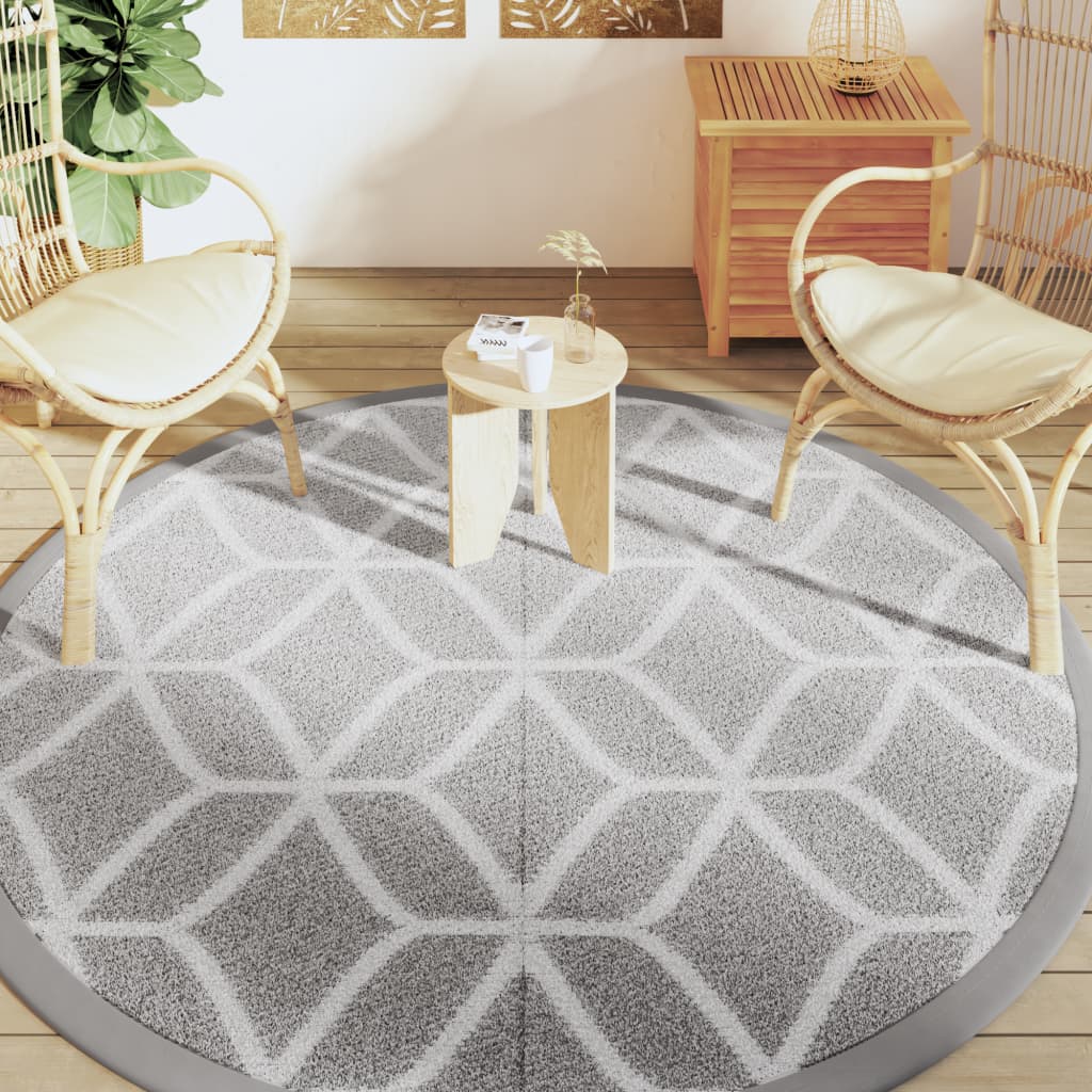 Tapis extérieur gris Ø200 cm PP