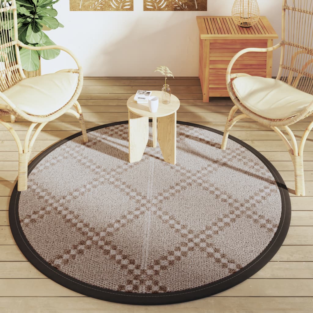 Tapis extérieur marron Ø160 cm PP