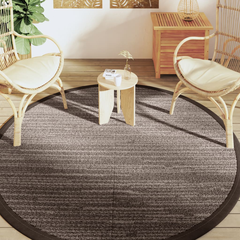 Tapis extérieur marron Ø200 cm PP