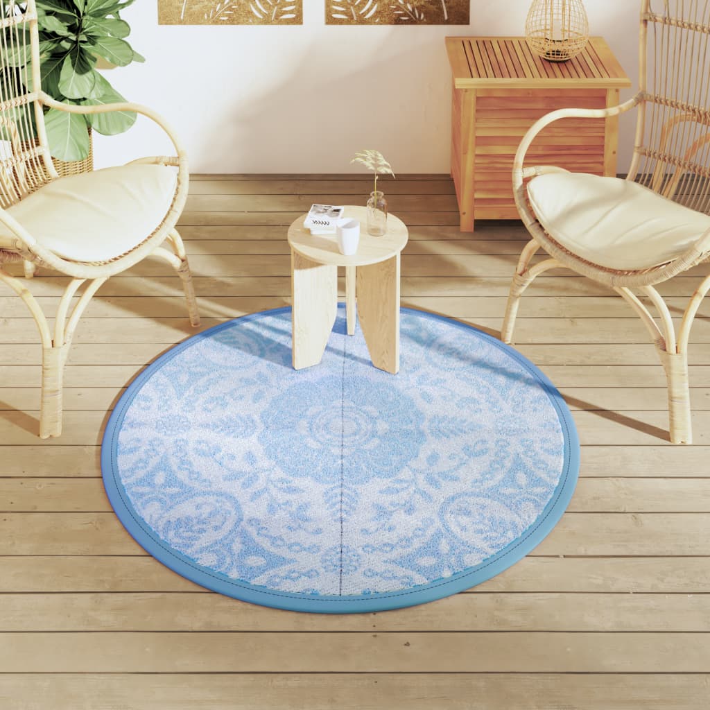 Outdoor-Teppich ARAKIL Baby Blau Ø120 cm PP