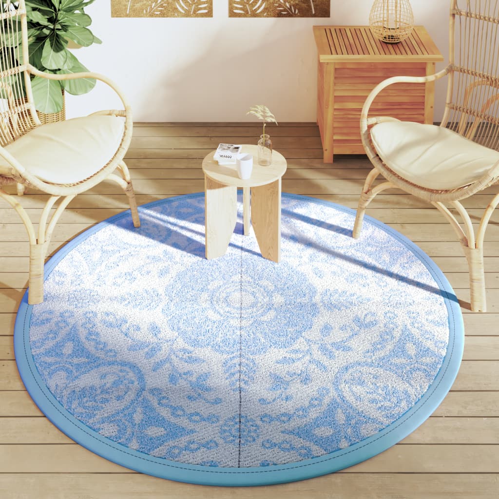 Outdoor-Teppich ARAKIL Baby Blau Ø160 cm PP