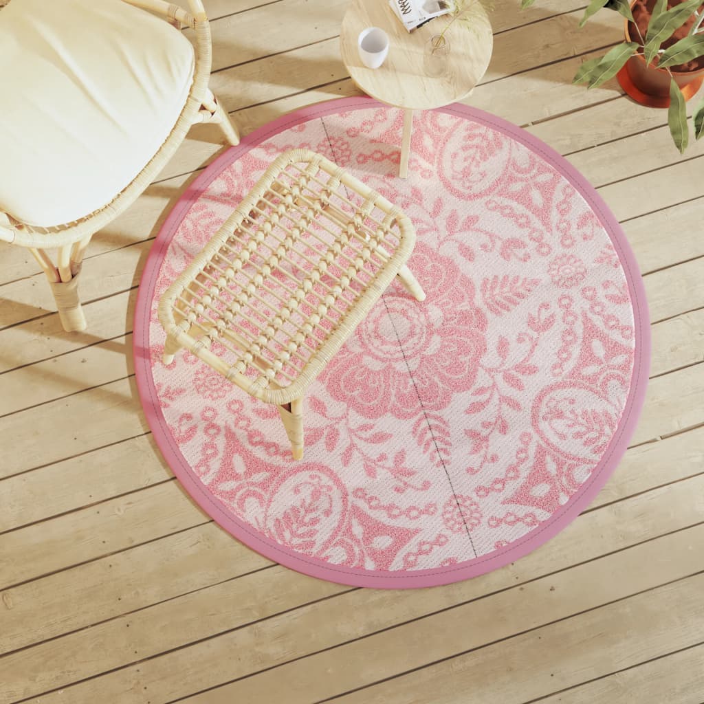 Outdoor-Teppich ARAKIL Rosa Ø120 cm PP