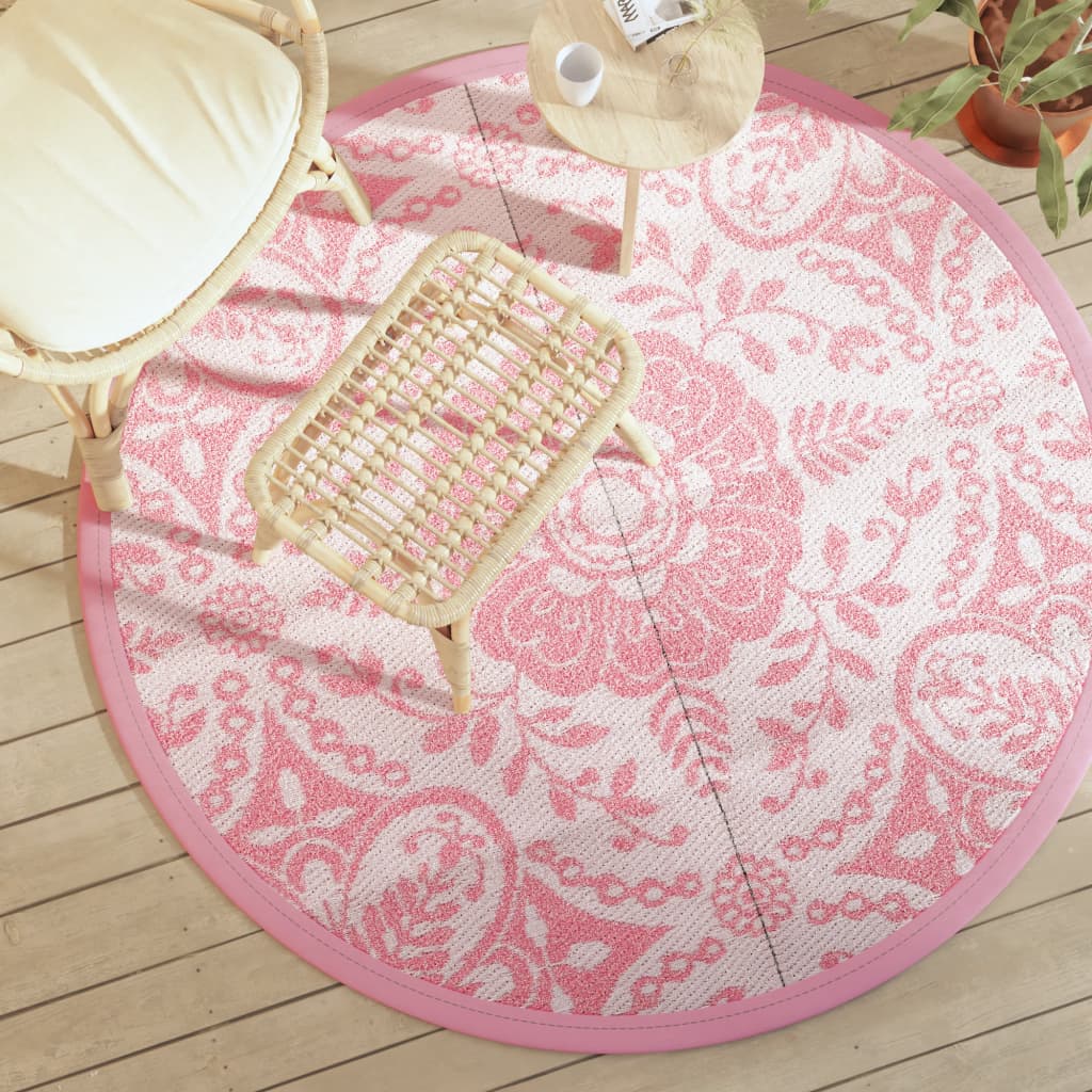Outdoor-Teppich ARAKIL Rosa Ø160 cm PP