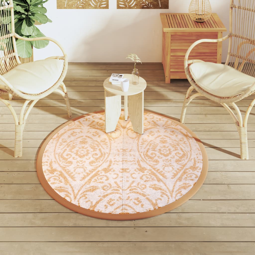 Outdoor-Teppich ARAKIL Orange und Weiß Ø120 cm PP