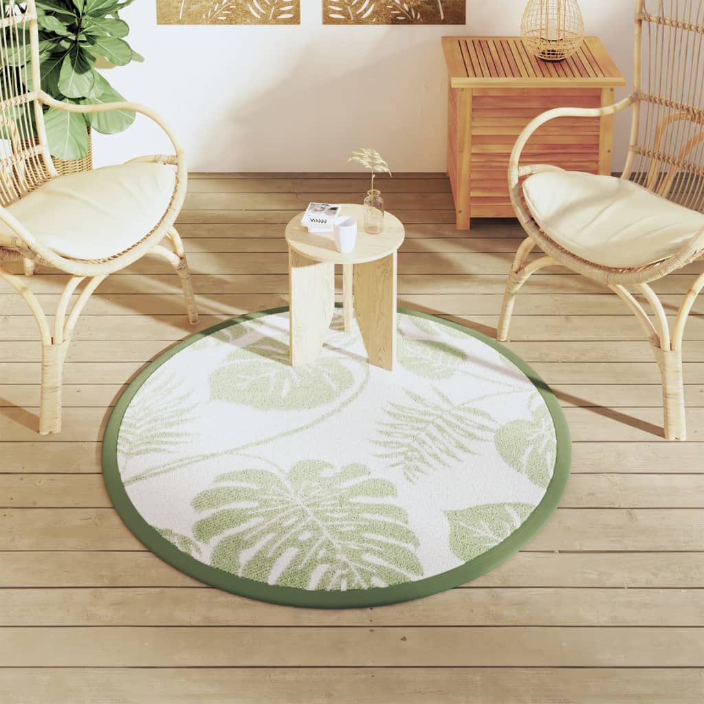 Tapis d'extérieur vert Ø120 cm PP