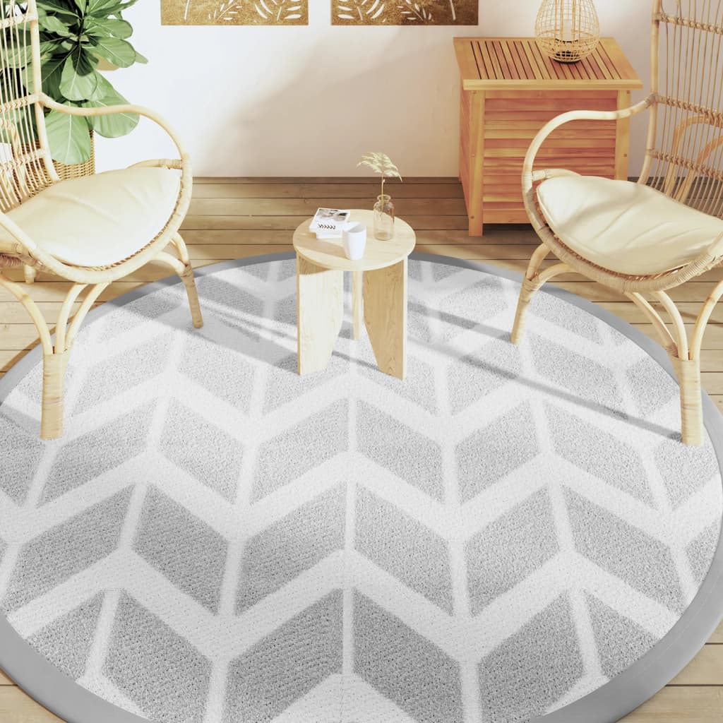 Tapis extérieur gris Ø200 cm PP