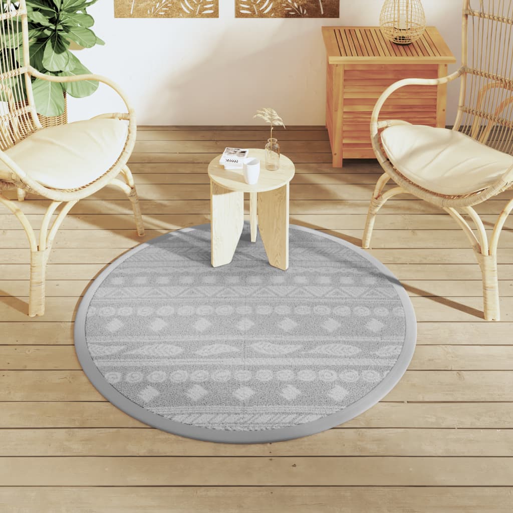 Tapis extérieur gris Ø120 cm PP