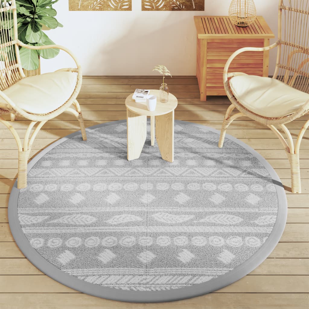 Tapis extérieur gris Ø160 cm PP